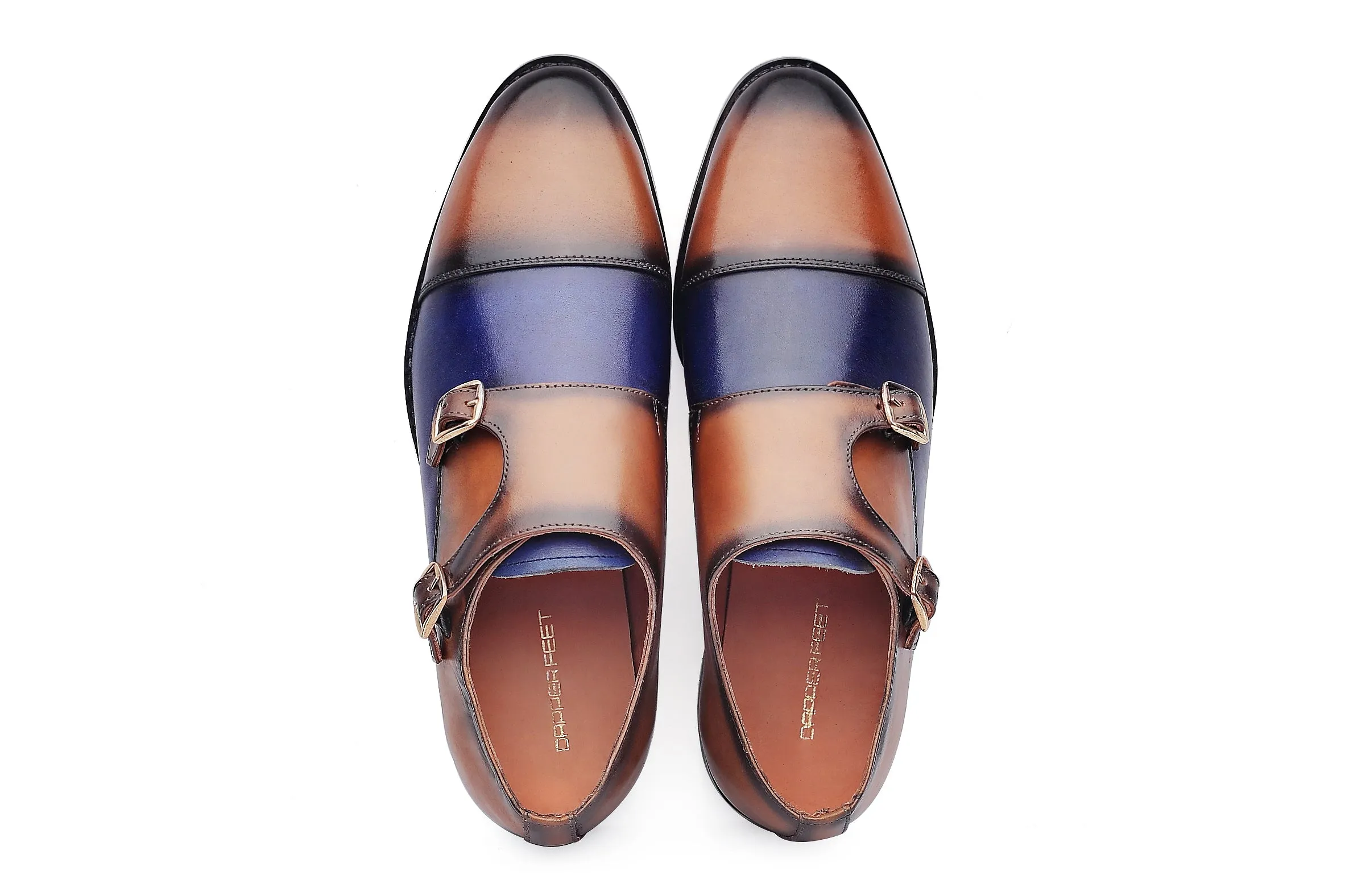 Baldwin Monk Straps - Tan/Blue