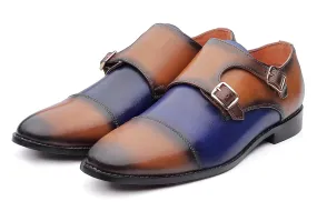 Baldwin Monk Straps - Tan/Blue