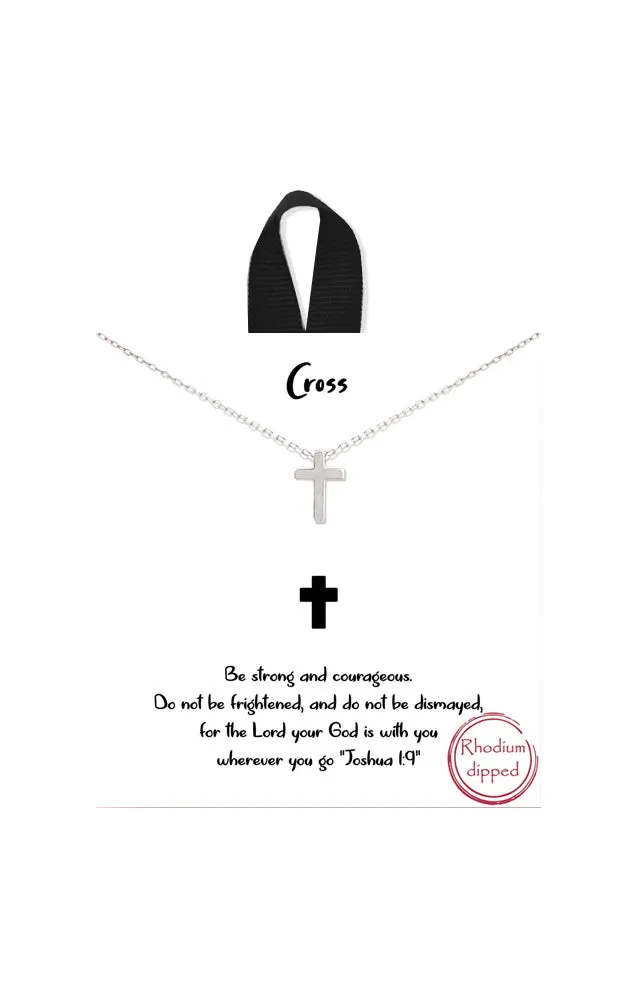 BJNA067RH Brass Cross Pendant Necklace