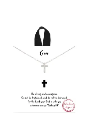 BJNA067RH Brass Cross Pendant Necklace