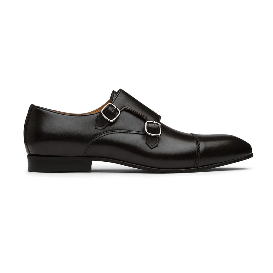 Black Captoe Monk Straps