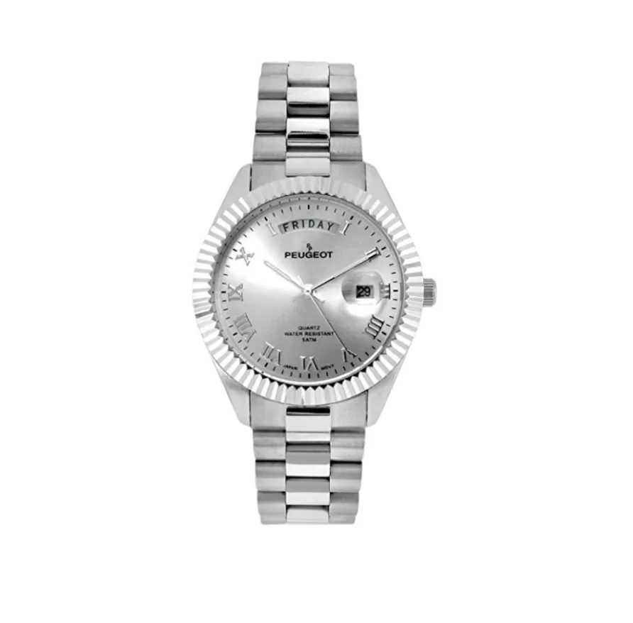 Black Face Gold Color Presidential Day Datejust Watch Quartz Roman Numeral Big Face Fluted Bezel Luxury