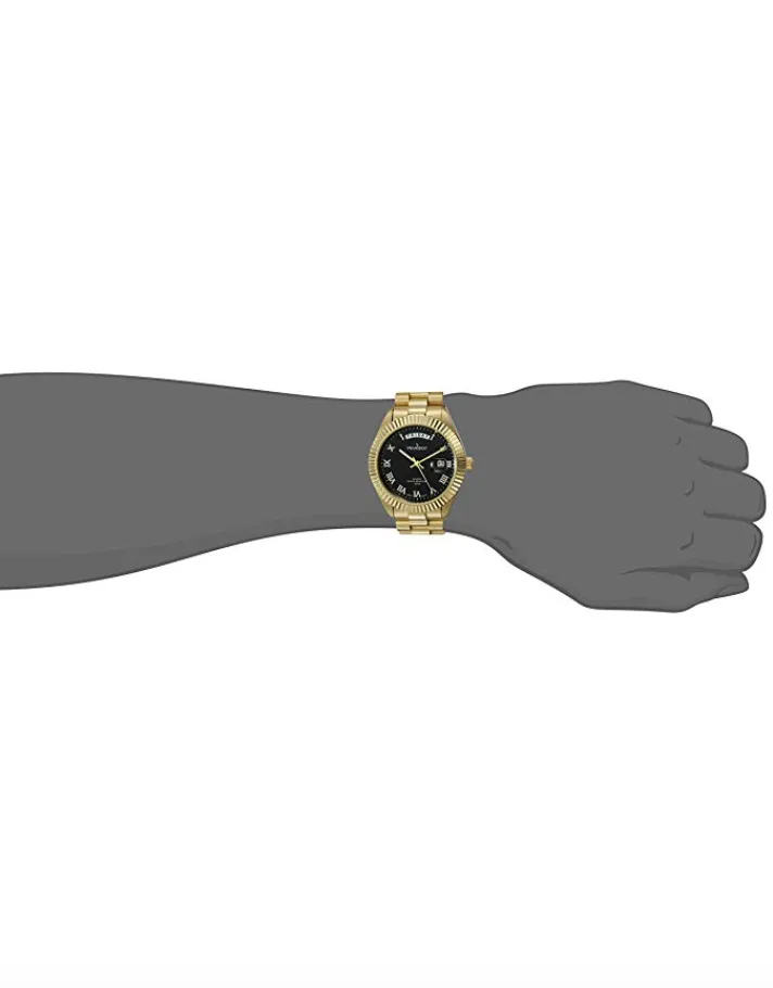 Black Face Gold Color Presidential Day Datejust Watch Quartz Roman Numeral Big Face Fluted Bezel Luxury