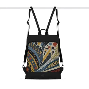Black Laptop Backpack Stipple Dots