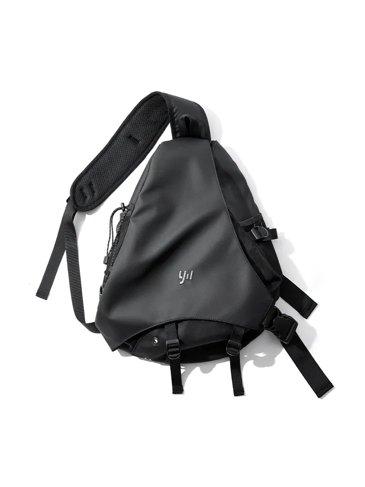 Black Large Sling Bag For Big Men Waterproof Large Travel Chest Bag Mens One Strap Backpack