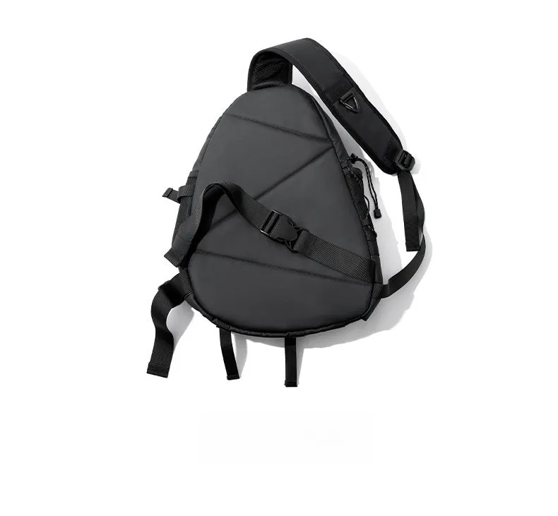 Black Large Sling Bag For Big Men Waterproof Large Travel Chest Bag Mens One Strap Backpack