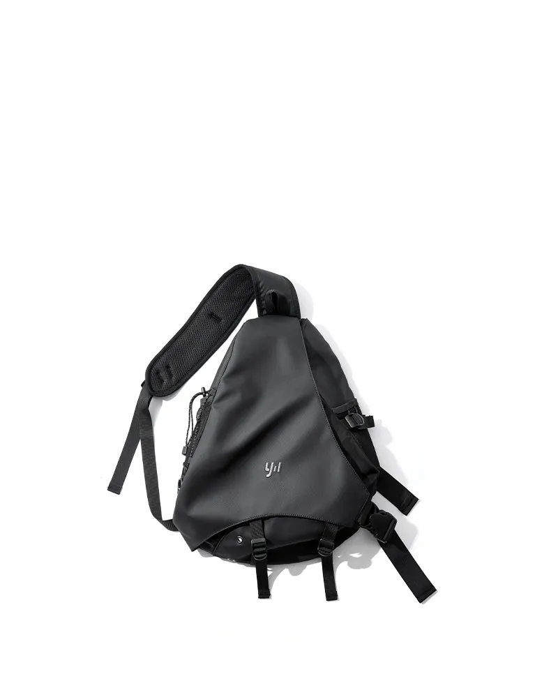 Black Large Sling Bag For Big Men Waterproof Large Travel Chest Bag Mens One Strap Backpack