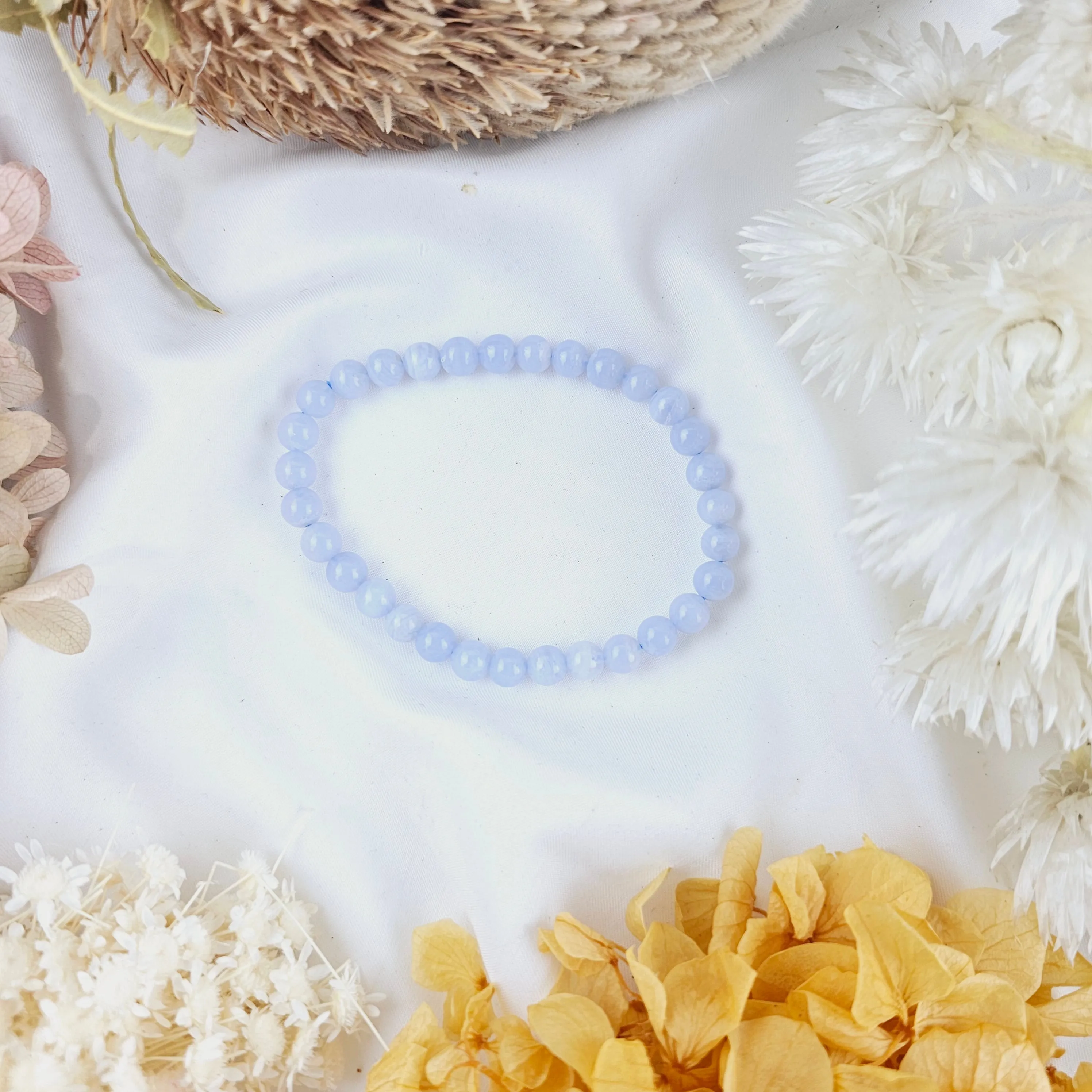 Blue Lace Agate Bracelet - 6mm