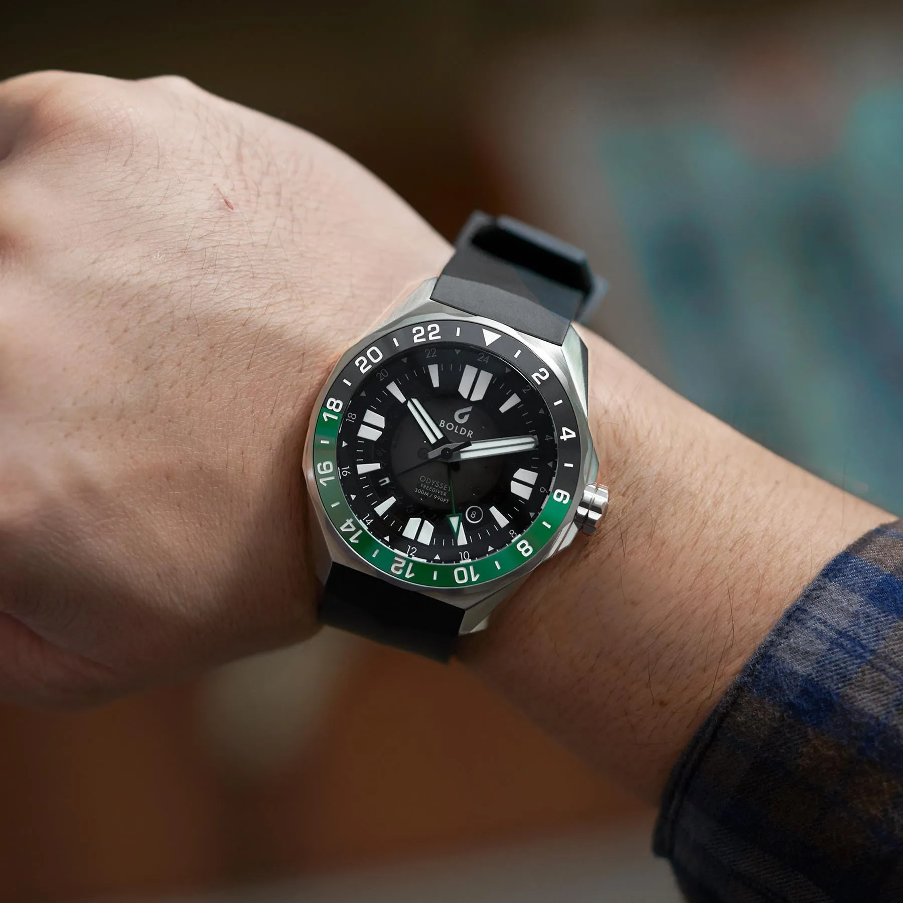 Boldr Odyssey Freediver GMT Black / Green LIKE NEW
