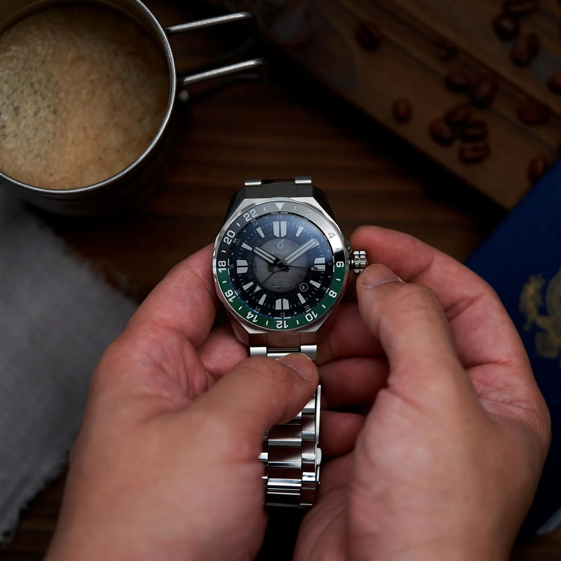 Boldr Odyssey Freediver GMT Black / Green LIKE NEW