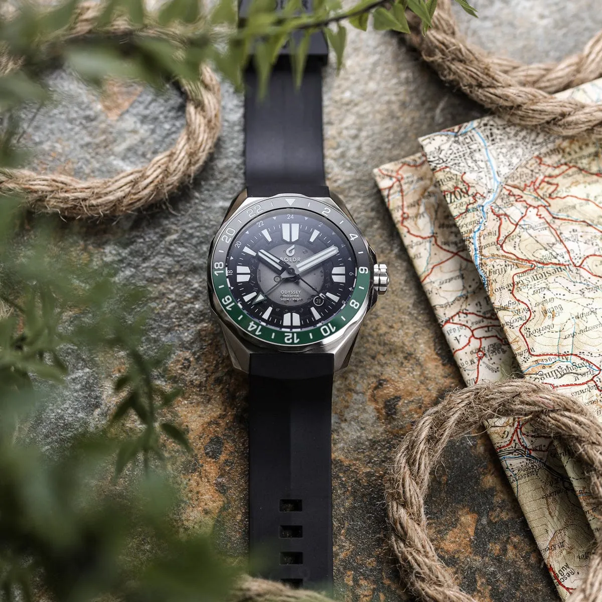 Boldr Odyssey Freediver GMT Black / Green LIKE NEW