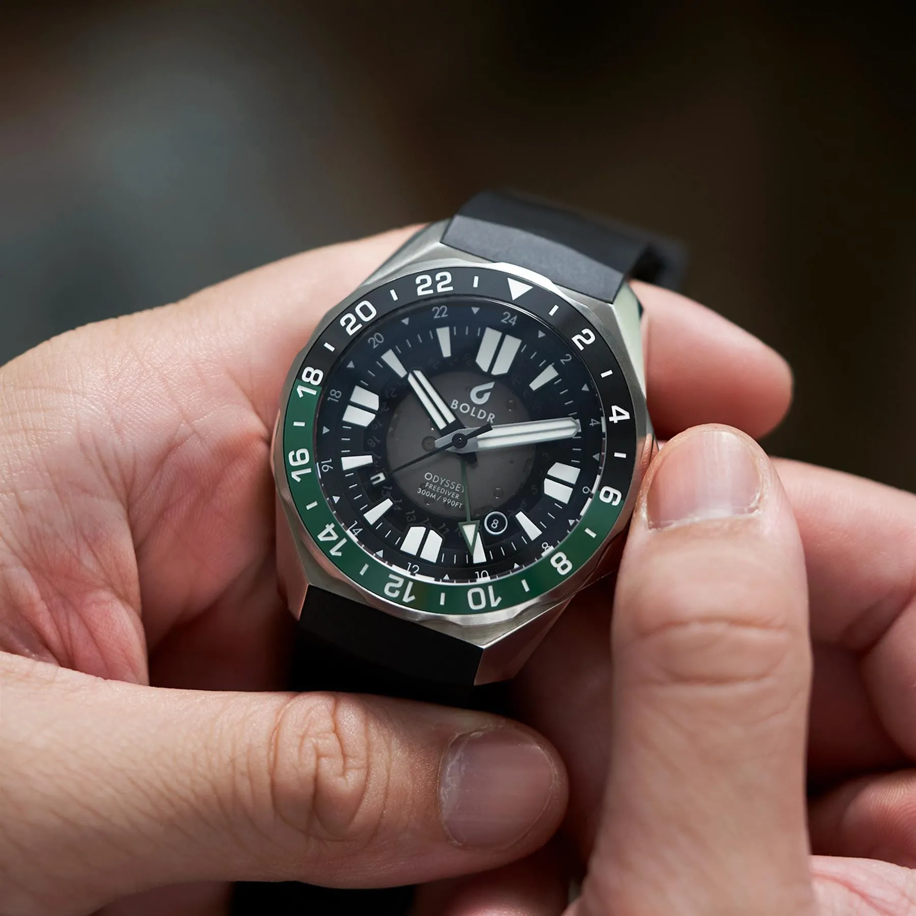 Boldr Odyssey Freediver GMT Black / Green LIKE NEW
