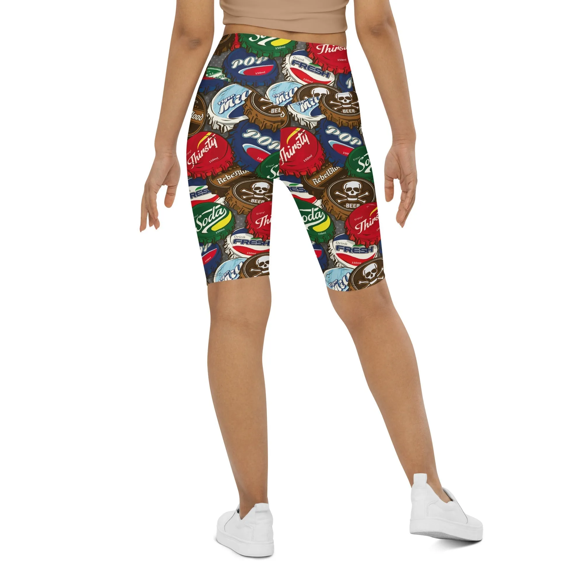 Bottle Caps Biker Shorts