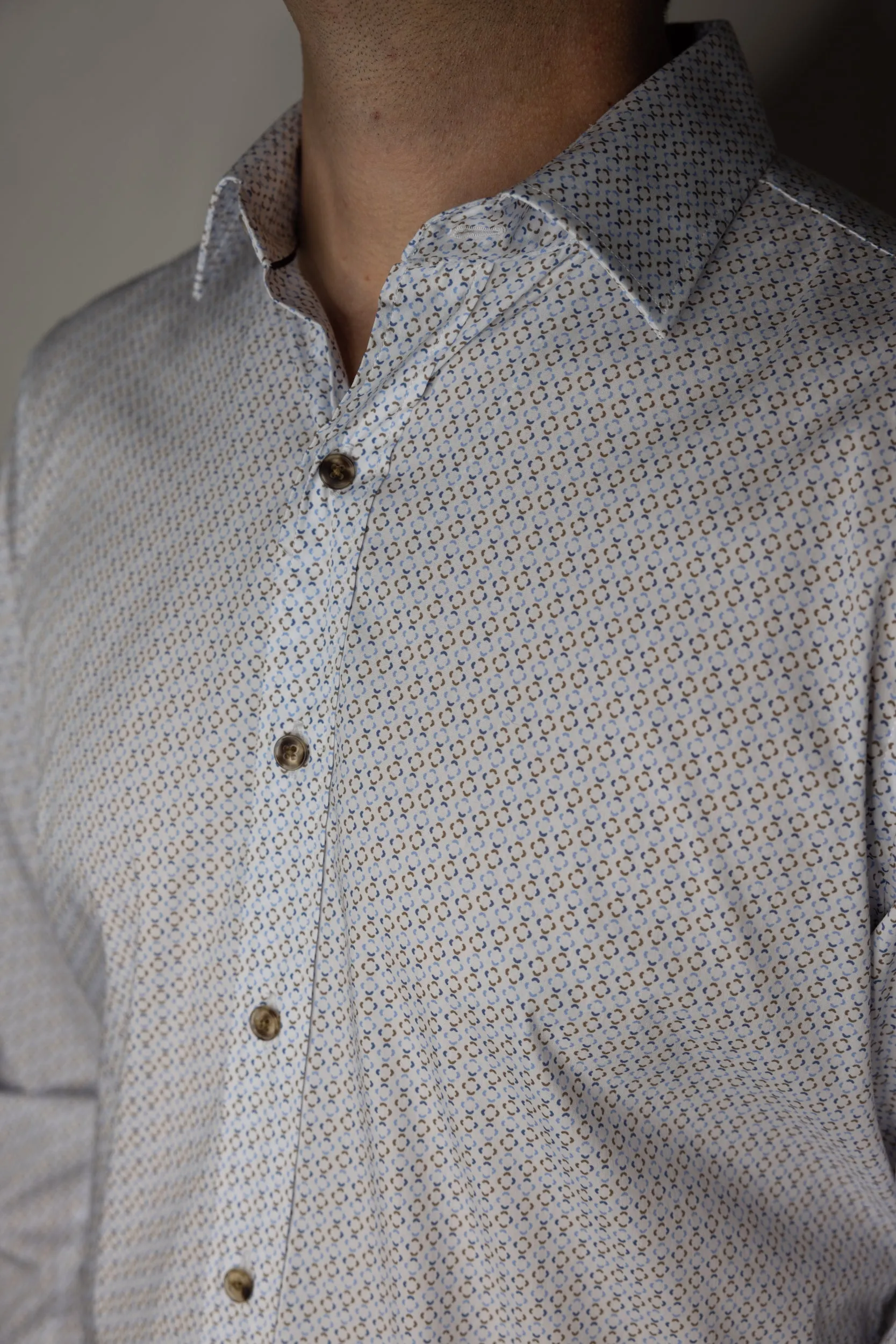 Bugatchi Comfort Stretch Geometric Print Shirt