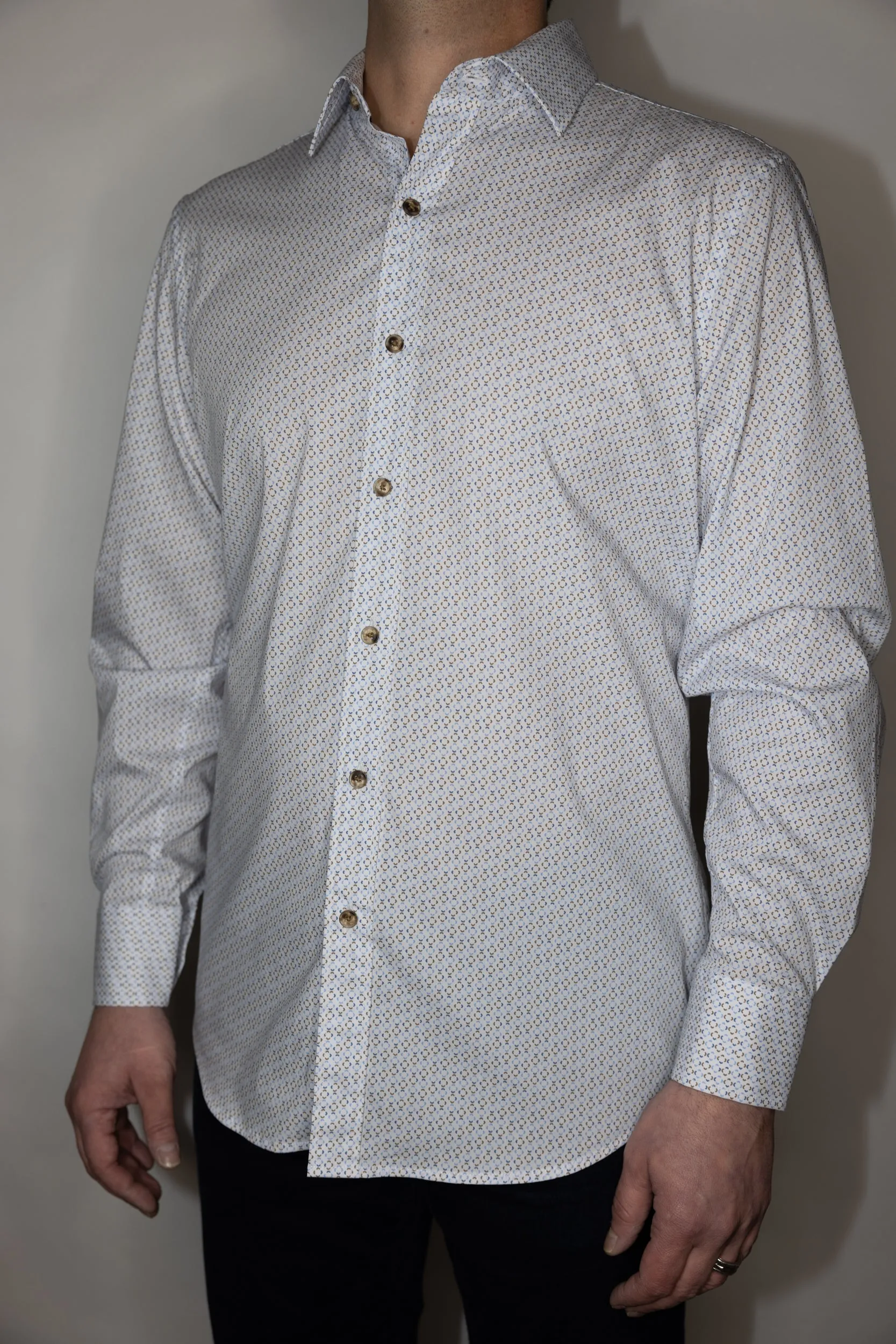 Bugatchi Comfort Stretch Geometric Print Shirt