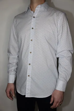 Bugatchi Comfort Stretch Geometric Print Shirt