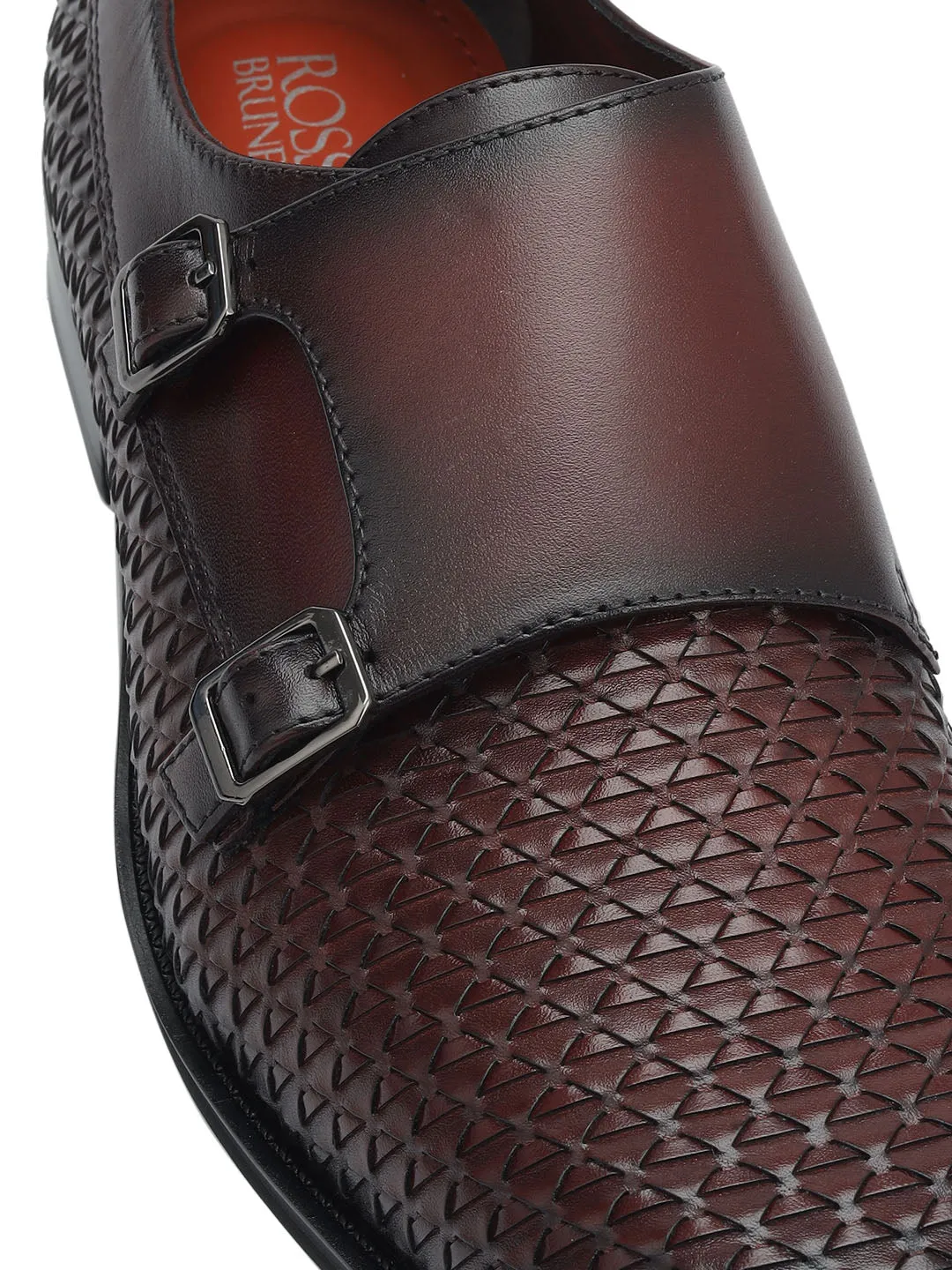 Burgundy Mat Leather Monk Straps