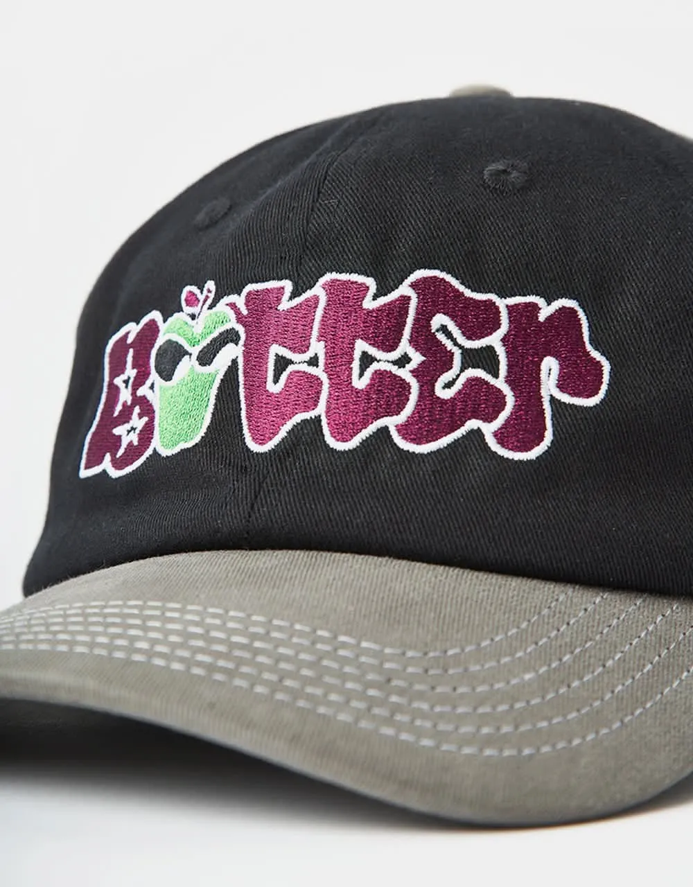 Butter Goods Big Apple 6 Panel Cap - Black/Grey