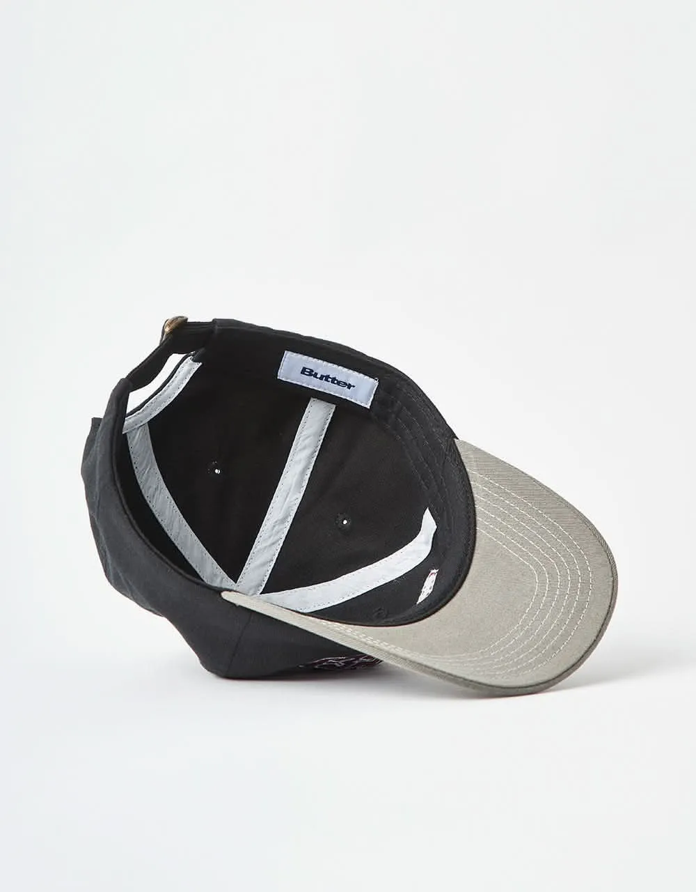 Butter Goods Big Apple 6 Panel Cap - Black/Grey