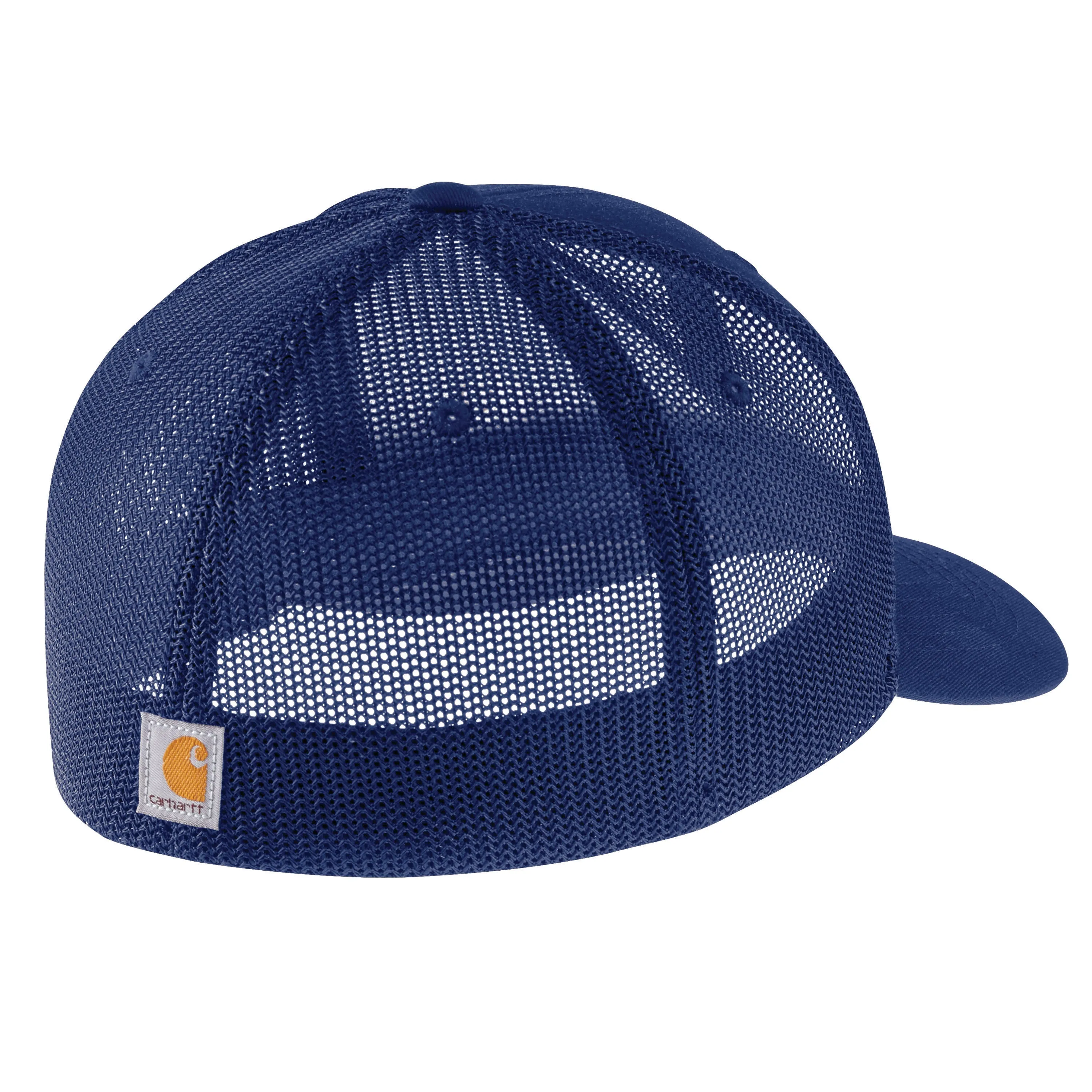 'Carhartt' Men's Rugged Flex Fitted Canvas Mesh-Back Logo Graphic Cap - Scout Blue