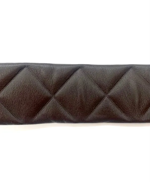 CHANEL CC INTERLOCKING BROWN LEATHER BELT