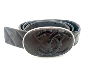 CHANEL CC INTERLOCKING BROWN LEATHER BELT