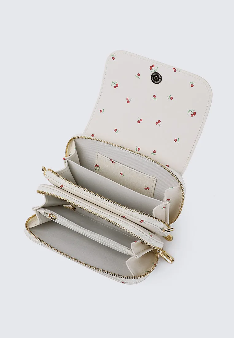 Cher Cher Double Zipper Sling Pouch (Beige)