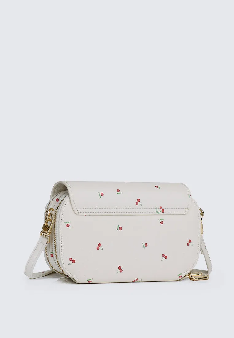 Cher Cher Double Zipper Sling Pouch (Beige)