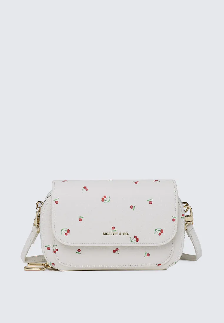 Cher Cher Double Zipper Sling Pouch (Beige)