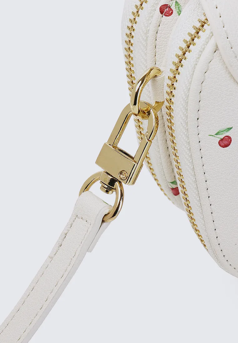 Cher Cher Double Zipper Sling Pouch (Beige)