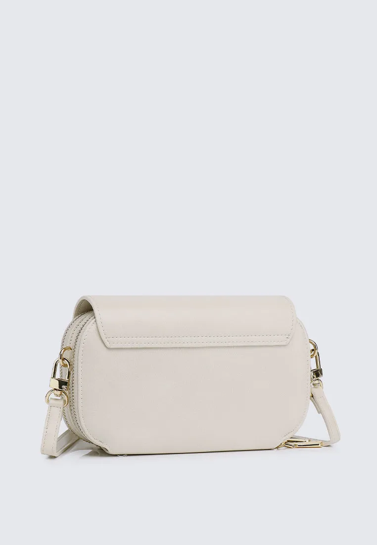 Cher Cher Double Zipper Sling Pouch (Cornsilk)
