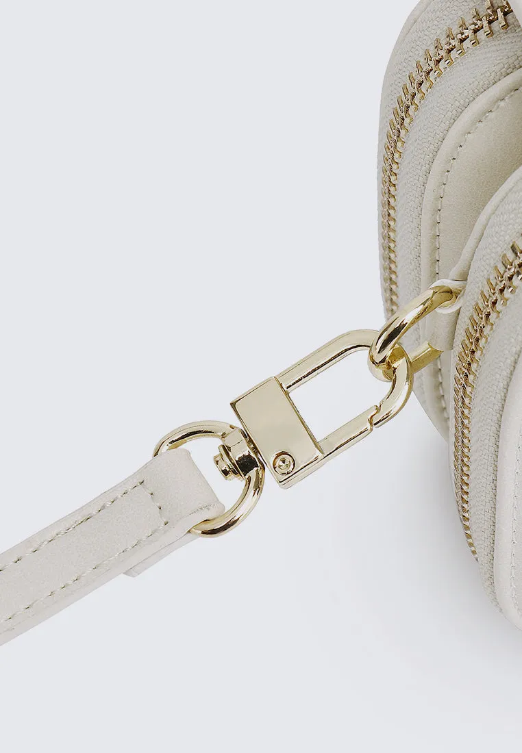 Cher Cher Double Zipper Sling Pouch (Cornsilk)