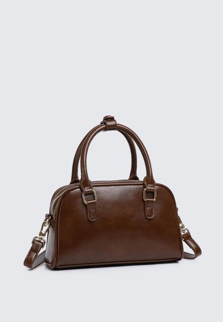 Cherry Bomb Chubby Top Handle Bag (Coffee)