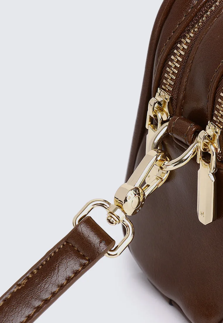 Cherry Bomb Chubby Top Handle Bag (Coffee)