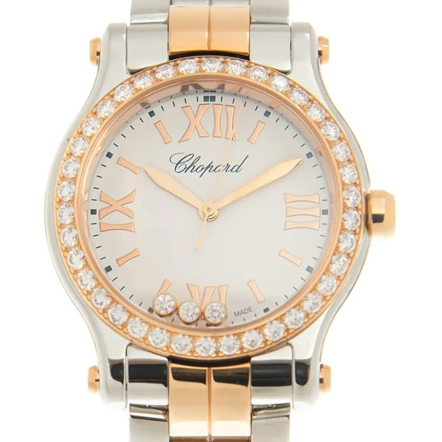 Chopard Happy Sport Quartz Diamond White Dial Ladies Watch 278590-6004