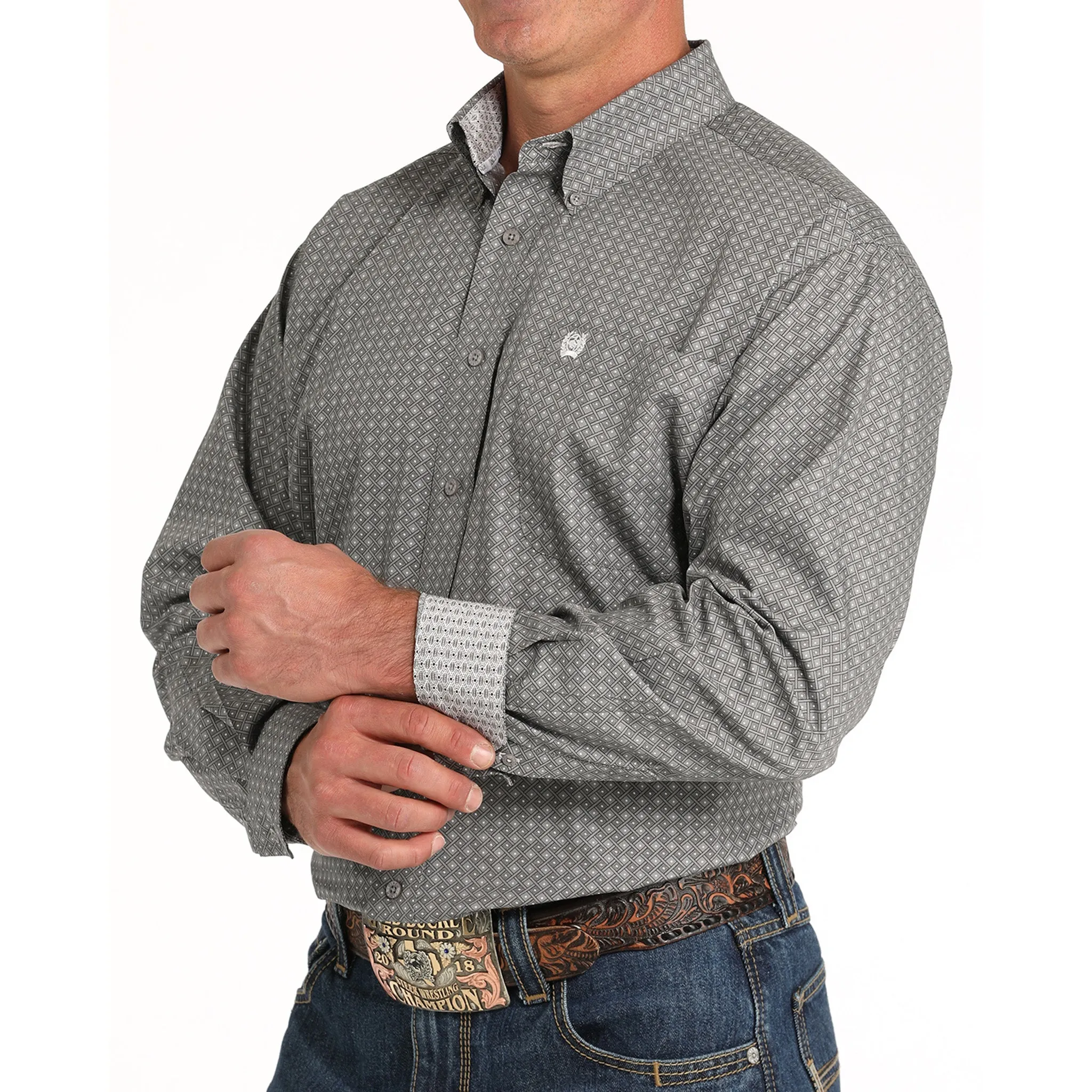 Cinch Men's Grey Print Shirt