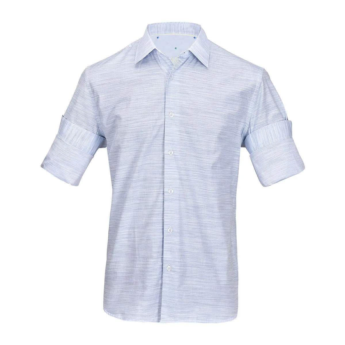 CM11010 - Cuadra blue casual fashion medallion abstract shirt for men