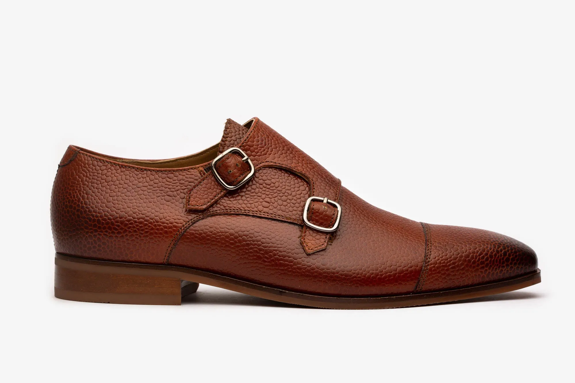 Cogniac Pebble Grain Monk Straps