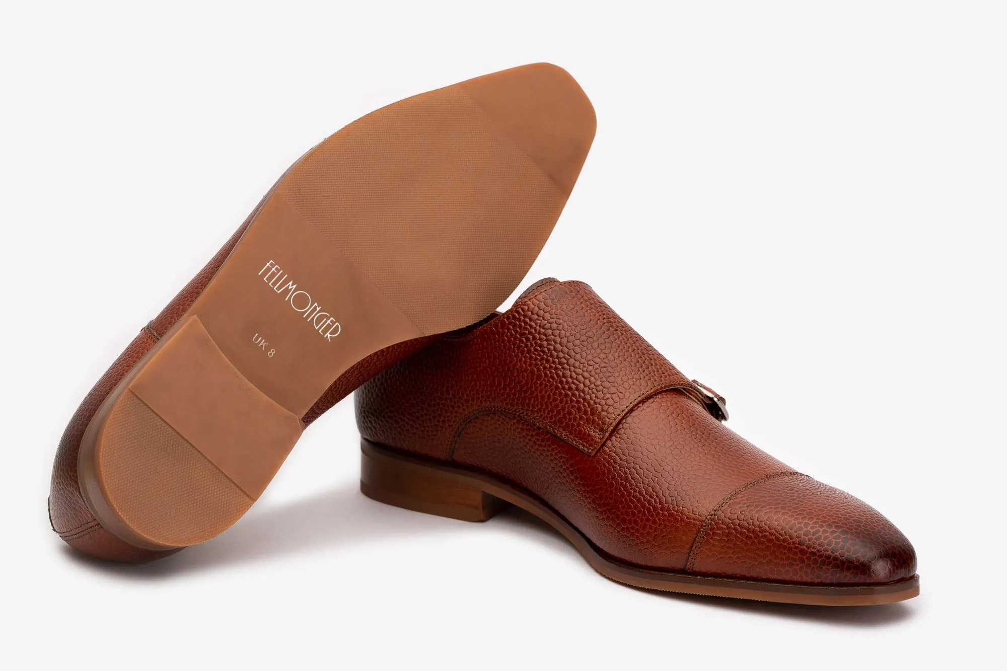 Cogniac Pebble Grain Monk Straps