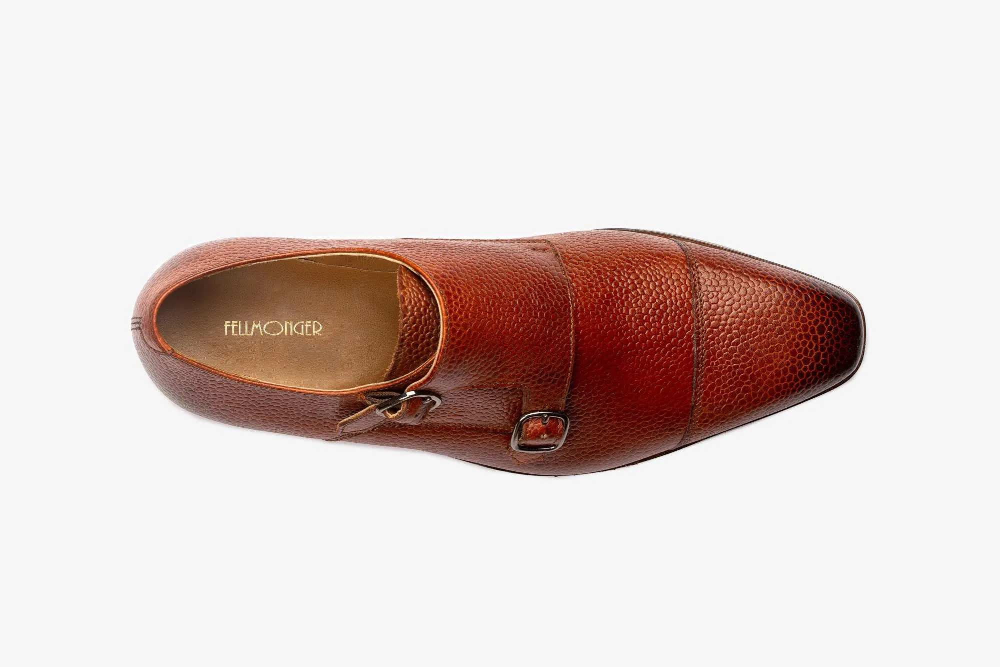 Cogniac Pebble Grain Monk Straps
