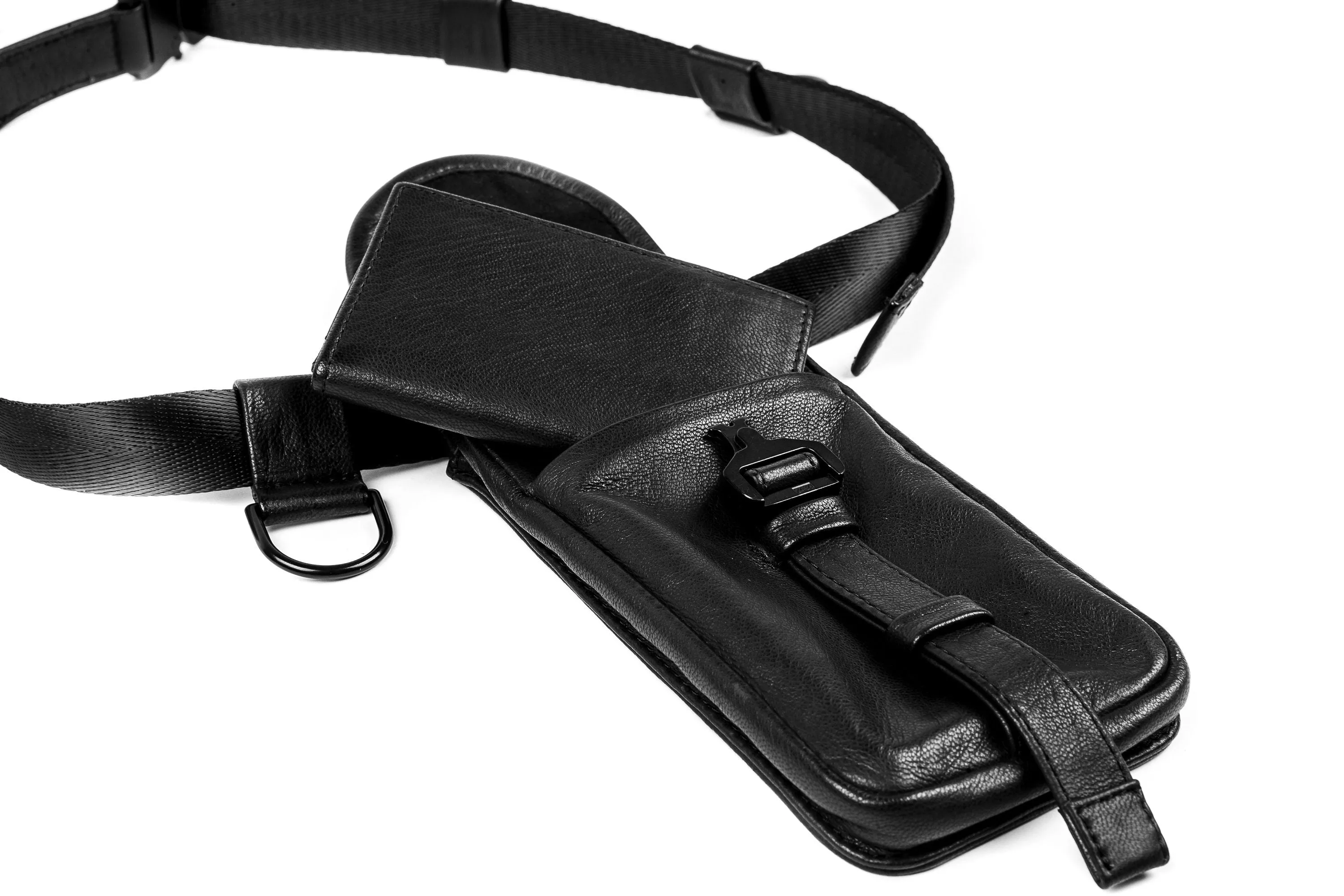 Covert Edge Black Leather Utility Belt Phone Case