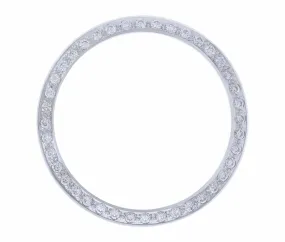 CREATED DIAMOND BEZEL FOR 36MM ROLEX TUDOR BLACK BAY AUTOMATIC WATCH WHITE