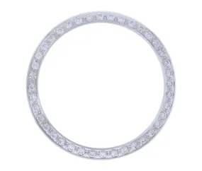 CREATED DIAMOND BEZEL FOR MENS 34MM TUDOR DATE WATCH 6500 6534 6552 7784 WHITE