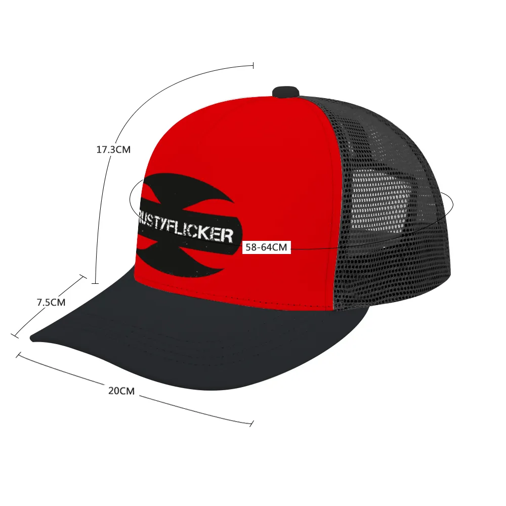 CRUSTYFLICKER Mojo - Adult Baseball Trucker Hat (Red): Classic Athletic Adjustable Mesh Baseball Cap for men & women