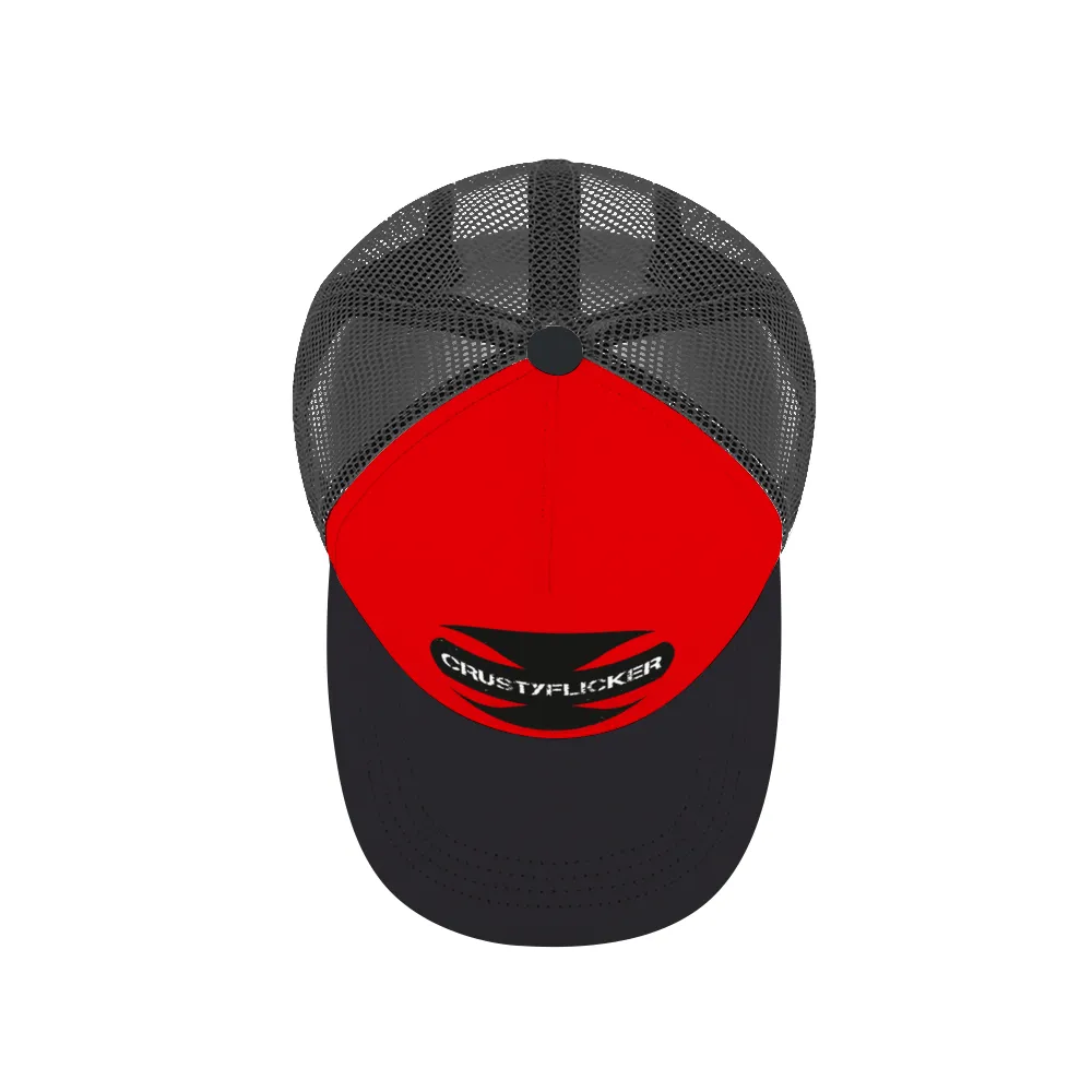 CRUSTYFLICKER Mojo - Adult Baseball Trucker Hat (Red): Classic Athletic Adjustable Mesh Baseball Cap for men & women