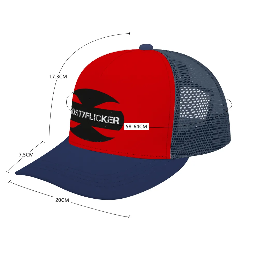 CRUSTYFLICKER Mojo - Adult Baseball Trucker Hat (Red): Classic Athletic Adjustable Mesh Baseball Cap for men & women
