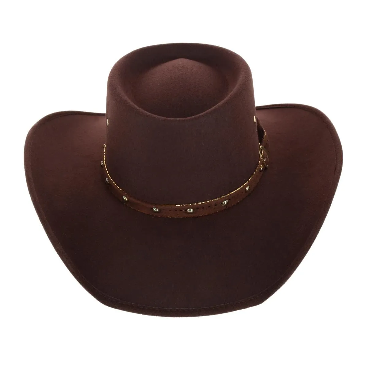 CTM® Men's Felt Western Gambler Hat with Studded Hatband