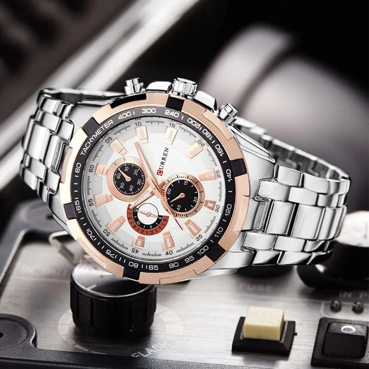 CURREN 8023 Men's Alloy Sport Quartz Watch with Water Resistance