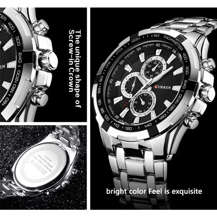 CURREN 8023 Men's Alloy Sport Quartz Watch with Water Resistance