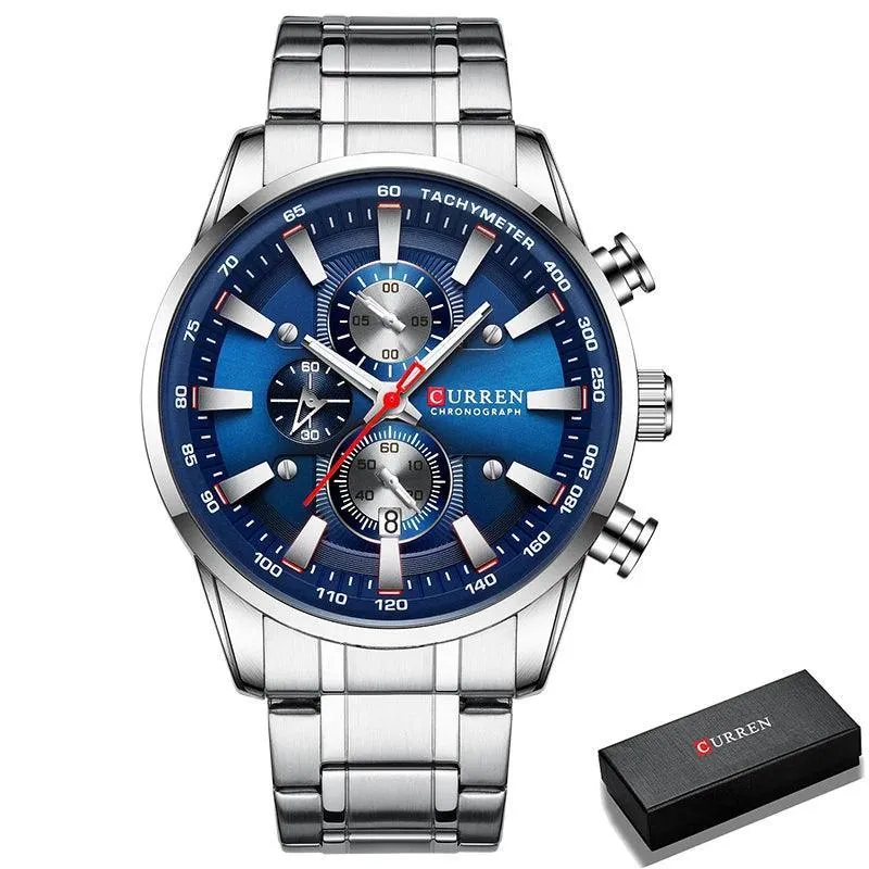 CURREN Chronograph Watch: Stylish Waterproof Sport Timepiece for Gentlemen on the Go